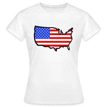Etats-Unis diminuent le contour de pays - T-shirt Femme - blanc - Devant - AI Model Female 172 dark (172cm)