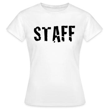 staff - Frauen T-Shirt - Weiß - Vorne - AI Model Female 172 dark (172cm)