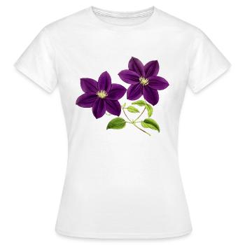 Lila Blumen - Frauen T-Shirt - Weiß - Vorne - AI Model Female 172 dark (172cm)