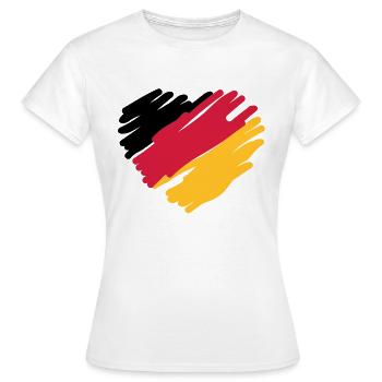 german heart - Frauen T-Shirt - Weiß - Vorne - AI Model Female 172 dark (172cm)