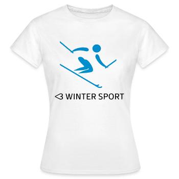 Sports d'hiver - T-shirt Femme - blanc - Devant - AI Model Female 172 dark (172cm)