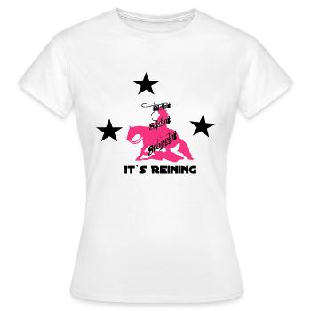 Reining coureurs de l'Ouest sliding stop - T-shirt Femme - blanc - Devant - AI Model Female 172 dark (172cm)