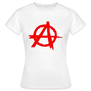 Anarchy / anarchy silhouette symbol in red - Women's T-Shirt - white - Front - AI Model Female 172 dark (172cm)