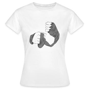 Poings attachés avec bandage gris - T-shirt Femme - blanc - Devant - AI Model Female 172 dark (172cm)