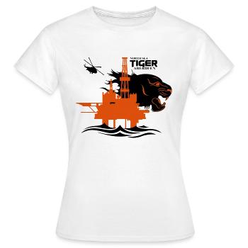 North Sea Tiger Oil Rig Platform Aberdeen - Women's T-Shirt - white - Front - AI Model Female 172 dark (172cm)