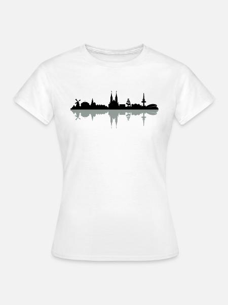 Skyline Bremen Schatten - Frauen T-Shirt - Weiß