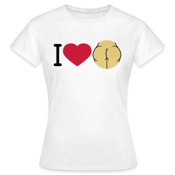i love ass herz liebe logo rund nackte frau sexy a - Frauen T-Shirt - Weiß - Vorne - AI Model Female 172 dark (172cm)