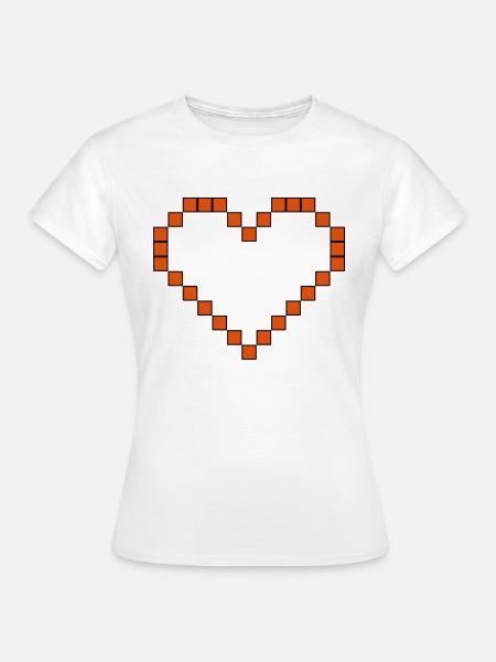 8 BIT Heart 01 - Frauen T-Shirt - Weiß