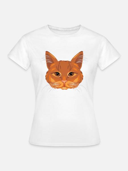 Ingwer Katzenkopf - Frauen T-Shirt - Weiß