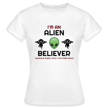 Es dreht sich alles um die Aliens, Aliens, Aliens Hoodies, - Frauen T-Shirt - Weiß - Vorne - AI Model Female 172 dark (172cm)