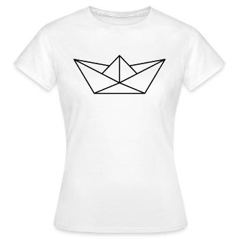bateau en papier - T-shirt Femme - blanc - Devant - AI Model Female 172 dark (172cm)