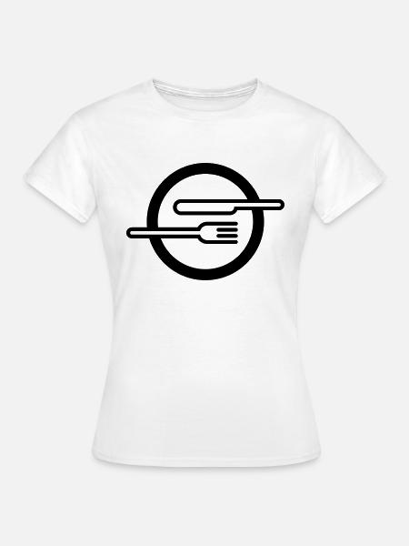 Teller mit Besteck - Frauen T-Shirt - Weiß