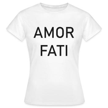 Cupid Fati - Aimez votre destin - Nietzsche - T-shirt Femme - blanc - Devant - AI Model Female 172 dark (172cm)