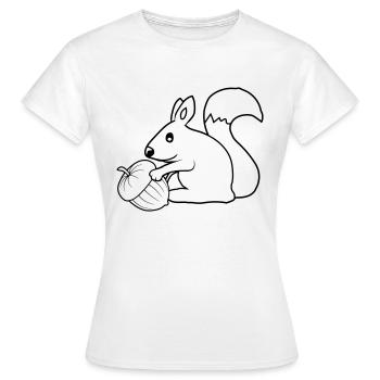 Fröhliches Eichhörnchen Eichel - Frauen T-Shirt - Weiß - Vorne - AI Model Female 172 dark (172cm)