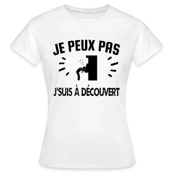 je peux pas je suis à découvert - T-shirt Femme - blanc - Devant - AI Model Female 172 dark (172cm)
