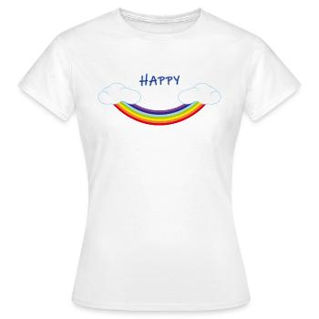 Arc-en-ciel inversé en forme de sourire - T-shirt Femme - blanc - Devant - AI Model Female 172 dark (172cm)