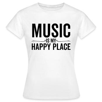 Musik ist mein glücklicher Ort - Frauen T-Shirt - Weiß - Vorne - AI Model Female 172 dark (172cm)
