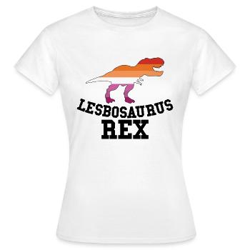 Lesbosaurus Rex - Lesbisch Flagge Homo Ehe Lustig - Frauen T-Shirt - Weiß - Vorne - AI Model Female 172 dark (172cm)