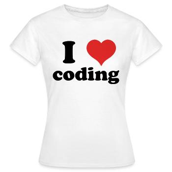 i love coding - Frauen T-Shirt - Weiß - Vorne - AI Model Female 172 dark (172cm)