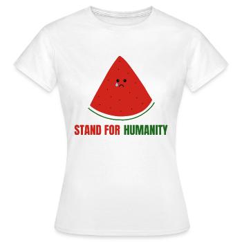 Défendez l’humanité - T-shirt Femme - blanc - Devant - AI Model Female 172 dark (172cm)