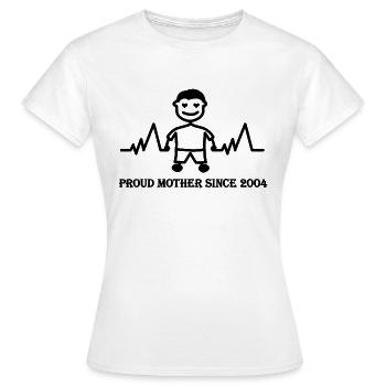Stolzer Mutter seit 2004 eines Jungen - Frauen T-Shirt - Weiß - Vorne - AI Model Female 172 dark (172cm)