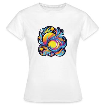 Rainbow Swirl : une explosion d’énergie créatrice - T-shirt Femme - blanc - Devant - AI Model Female 172 dark (172cm)