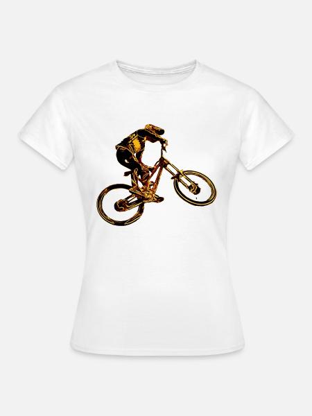 Downhill-Mountainbiken - Frauen T-Shirt - Weiß