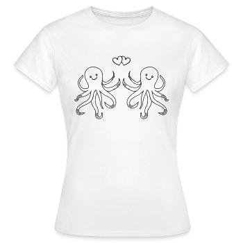 Poulpe Amour de poulpe - T-shirt Femme - blanc - Devant - AI Model Female 172 dark (172cm)