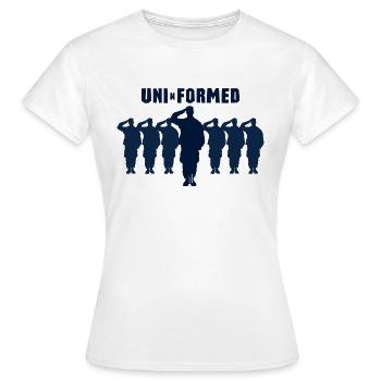 Uni-n-formed Uni-n-formiert - Women's T-Shirt - white - Front - AI Model Female 172 dark (172cm)