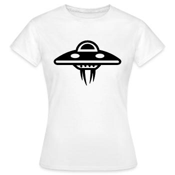 fliegende Untertasse - Frauen T-Shirt - Weiß - Vorne - AI Model Female 172 dark (172cm)
