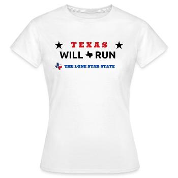 Plaque TEXAS - T-shirt Femme - blanc - Devant - AI Model Female 172 dark (172cm)