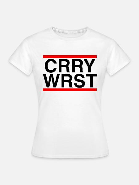 Currywurst in Rot und Schwarz - Frauen T-Shirt - Weiß