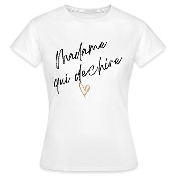 Madame qui dechire - T-shirt Femme - blanc - Devant - AI Model Female 172 dark (172cm)