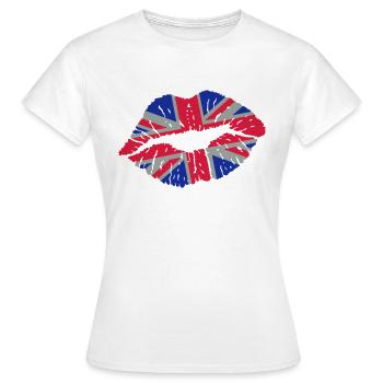 Kiss (United Kingdom / Union Jack) - Women's T-Shirt - white - Front - AI Model Female 172 dark (172cm)