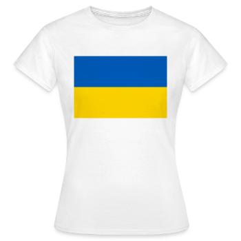 Drapeau de l’Ukraine - T-shirt Femme - blanc - Devant - AI Model Female 172 dark (172cm)