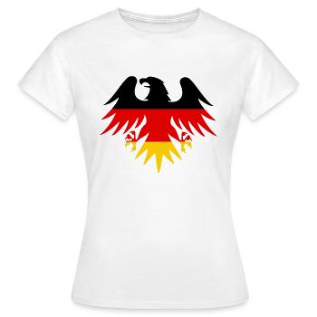 Deutschland Adler Nr.2 (3-farbig) - Frauen T-Shirt - Weiß - Vorne - AI Model Female 172 dark (172cm)