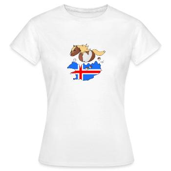 Poney islandais Kjarkur - T-shirt Femme - blanc - Devant - AI Model Female 172 dark (172cm)