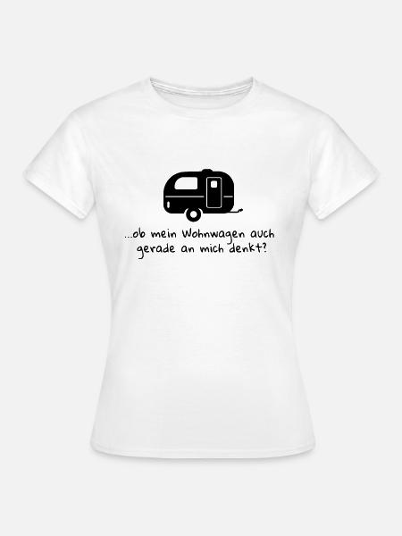 Wohnwagen denkt - Frauen T-Shirt - Weiß