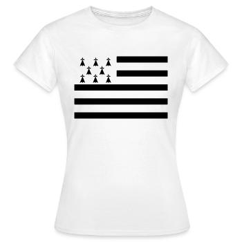 Bretonische Flagge - Bretagne - Frauen T-Shirt - Weiß - Vorne - AI Model Female 172 dark (172cm)