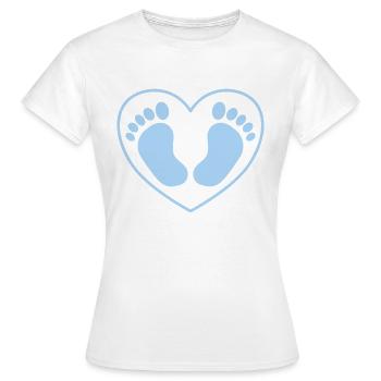 Bébé pieds pieds coeur bleu - T-shirt Femme - blanc - Devant - AI Model Female 172 dark (172cm)