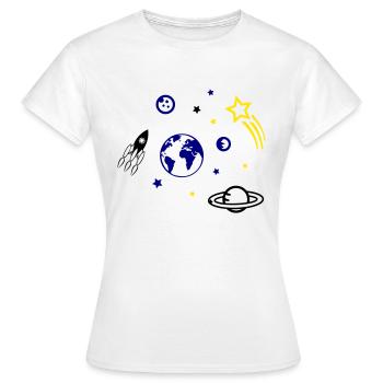 univers - T-shirt Femme - blanc - Devant - AI Model Female 172 dark (172cm)