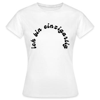 einzigartig - Frauen T-Shirt - Weiß - Vorne - AI Model Female 172 dark (172cm)
