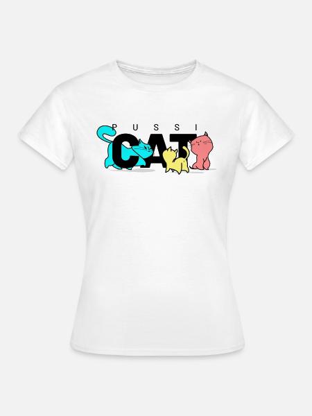 pussi cats schwarz - Frauen T-Shirt - Weiß