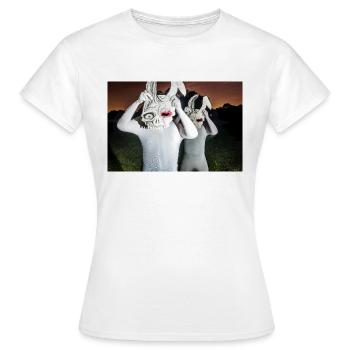 Folge mir in die tiefste Tiefen des Kaninchenbaues - Frauen T-Shirt - Weiß - Vorne - AI Model Female 172 dark (172cm)