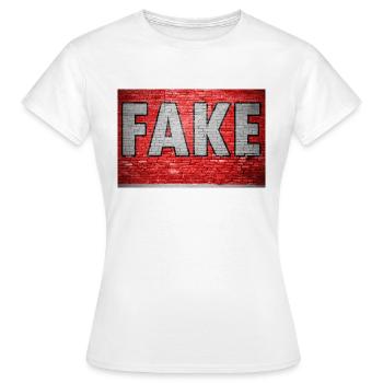 Faux graffiti de mur de briques - T-shirt Femme - blanc - Devant - AI Model Female 172 dark (172cm)