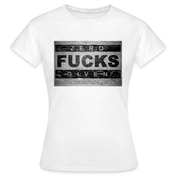 Zero Fucks Given Brick Wall Graffiti - Women's T-Shirt - white - Front - AI Model Female 172 dark (172cm)