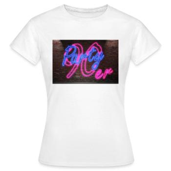 Neon Leuchtreklamen 90er Party - Frauen T-Shirt - Weiß - Vorne - AI Model Female 172 dark (172cm)