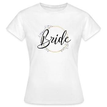 Bride Schriftzug mit schöner Umrandung - Frauen T-Shirt - Weiß - Vorne - AI Model Female 172 dark (172cm)