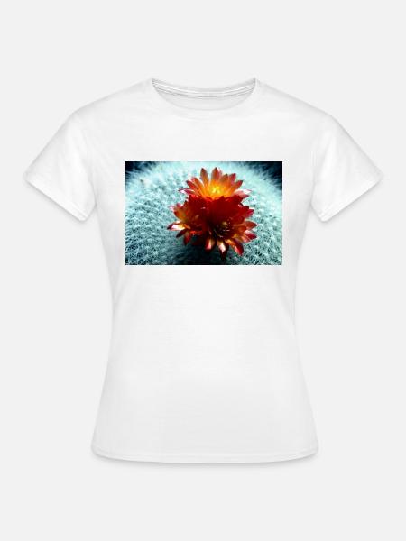 Blühender Kaktus - Frauen T-Shirt - Weiß