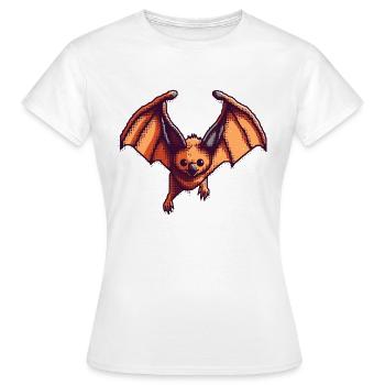 8 Bit Flughund in retro und vintage Pixelart - Frauen T-Shirt - Weiß - Vorne - AI Model Female 172 dark (172cm)